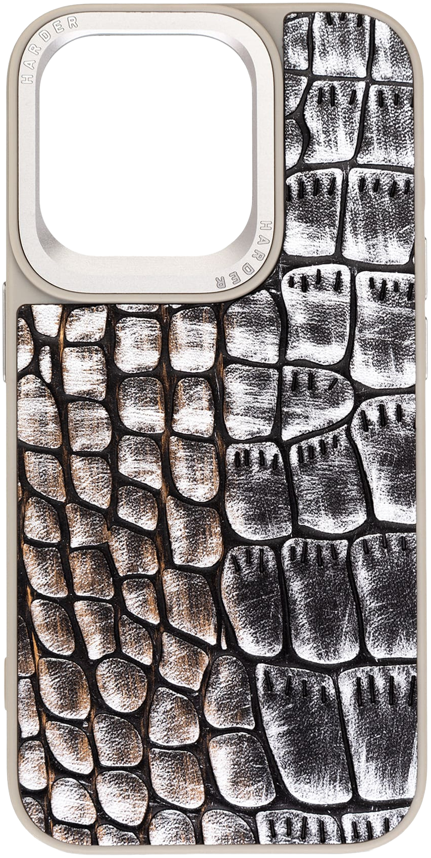 Чехол Harder Glamorous Croco для Apple iPhone 14 Pro Max Grey Gold (ARM76774) фото 2