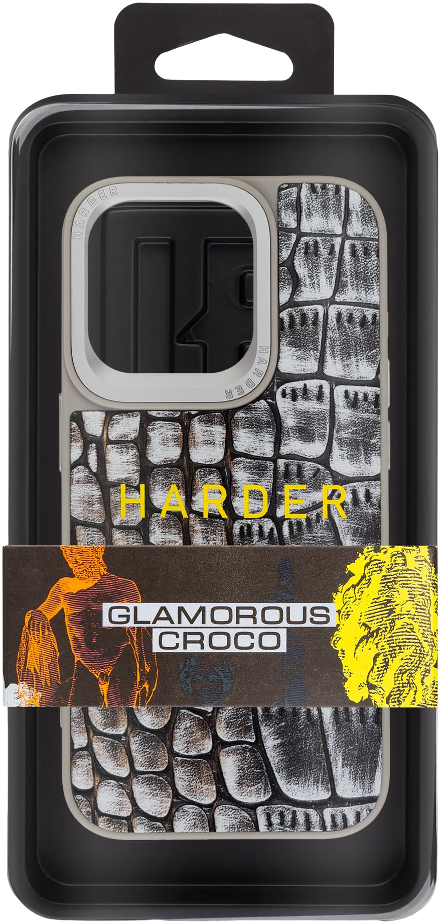 Чехол Harder Glamorous Croco для Apple iPhone 14 Pro Max Grey Gold (ARM76774) фото 3