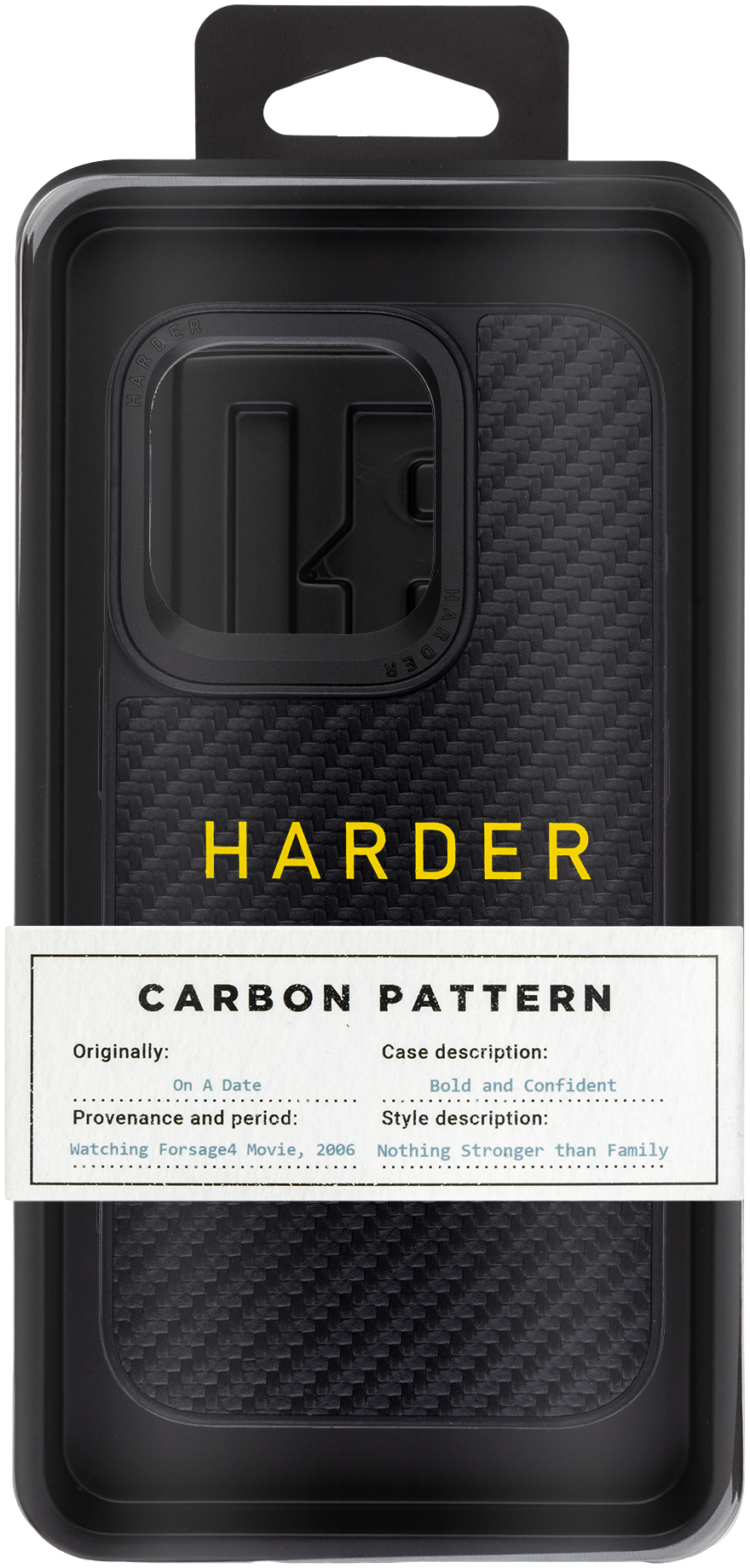 Чехол Harder Carbon Pattern для Apple iPhone 14 Pro Black (ARM76779) фото 
