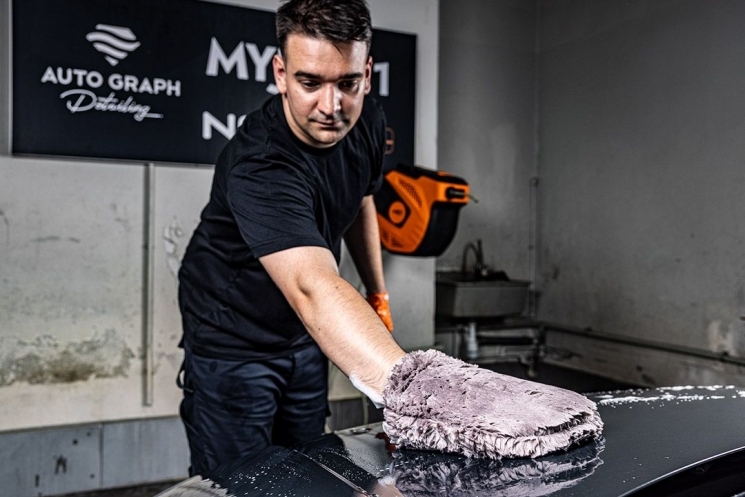 Перчатка для мойки автомобиля Neo Tools двухсторонняя 28х20см (11-459) фото 7