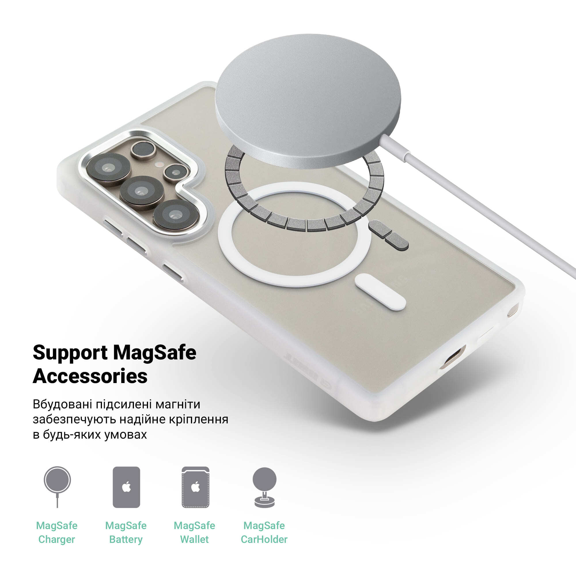 Чехол ArmorStandart Unit MagCase для Samsung S26 Ultra 5G Matte Clear (ARM88811) фото 