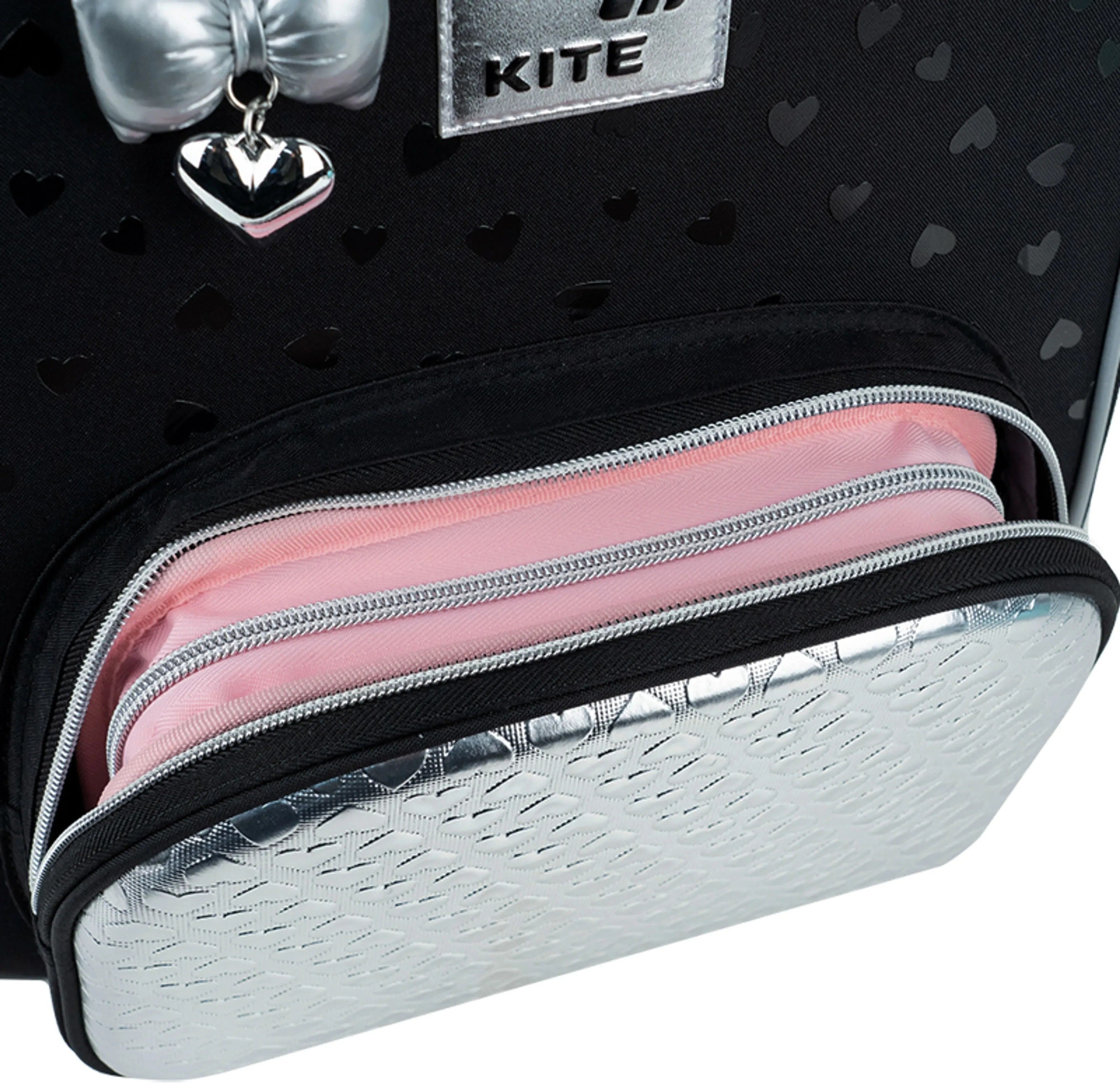 Рюкзак школьный каркасный Kite Education Black&amp;Silver K26-556M-2 фото 