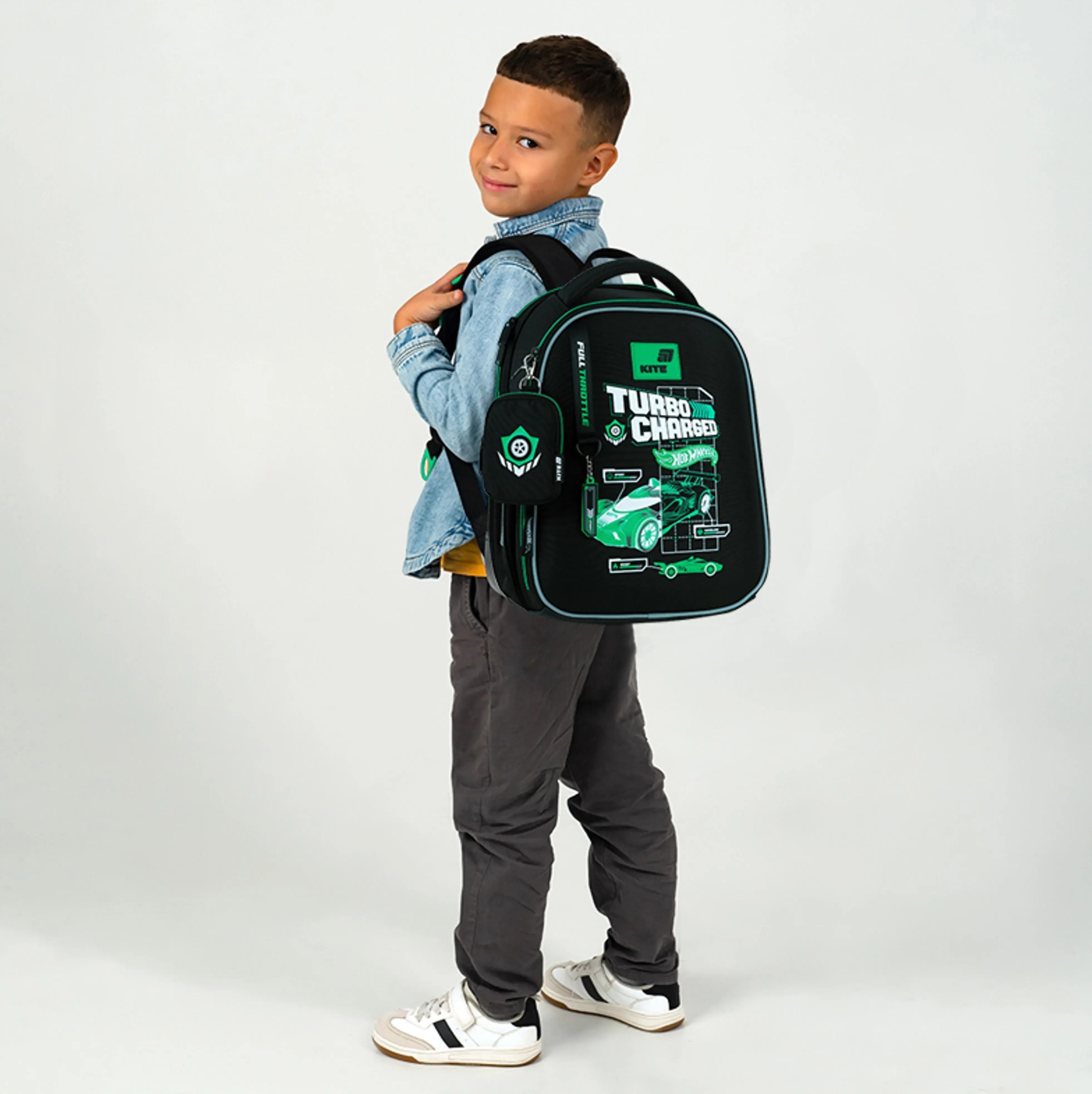 Рюкзак школьный каркасный Kite Education Hot Wheels HW26-555S фото 