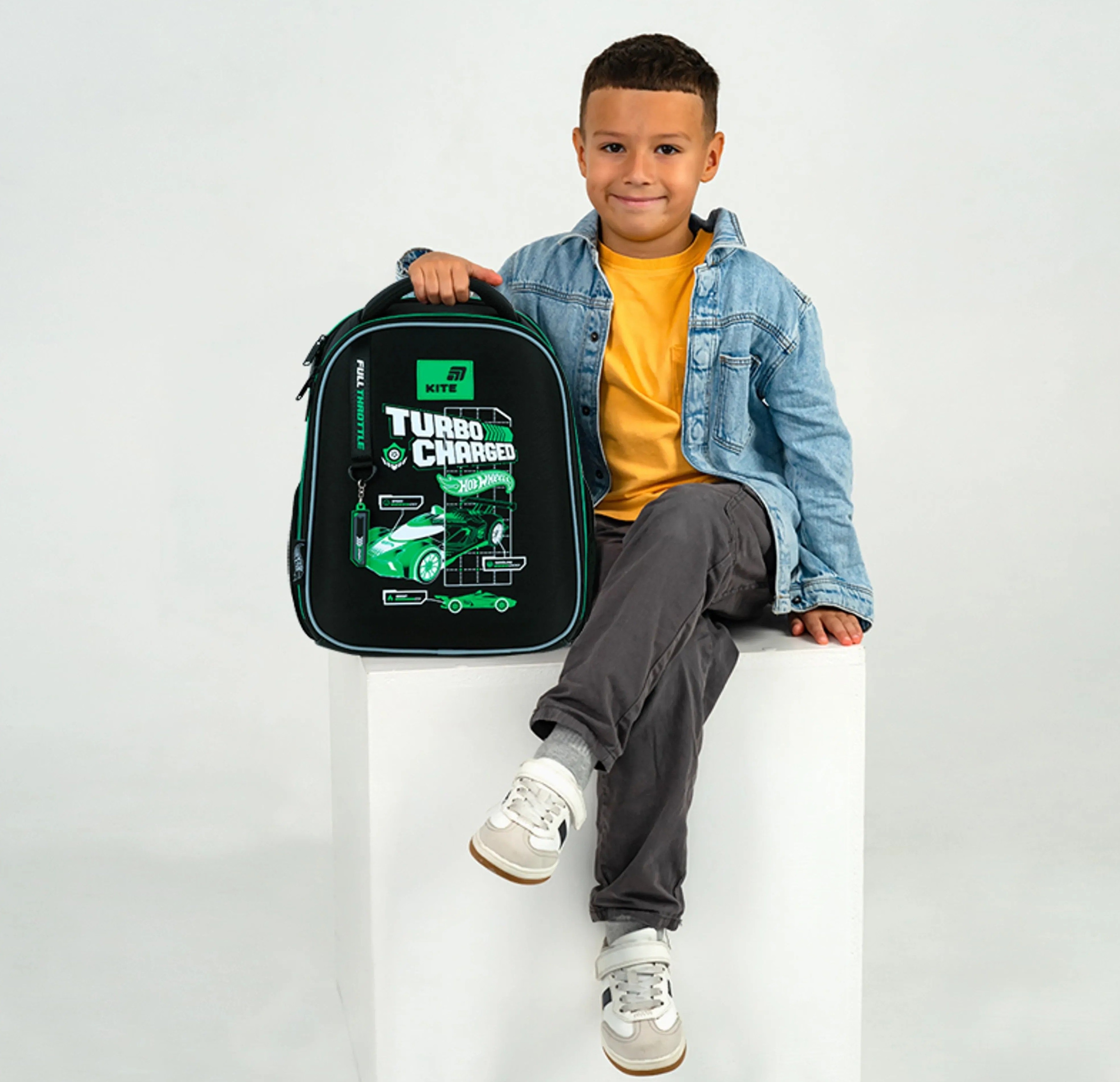 Рюкзак школьный каркасный Kite Education Hot Wheels HW26-555S фото 