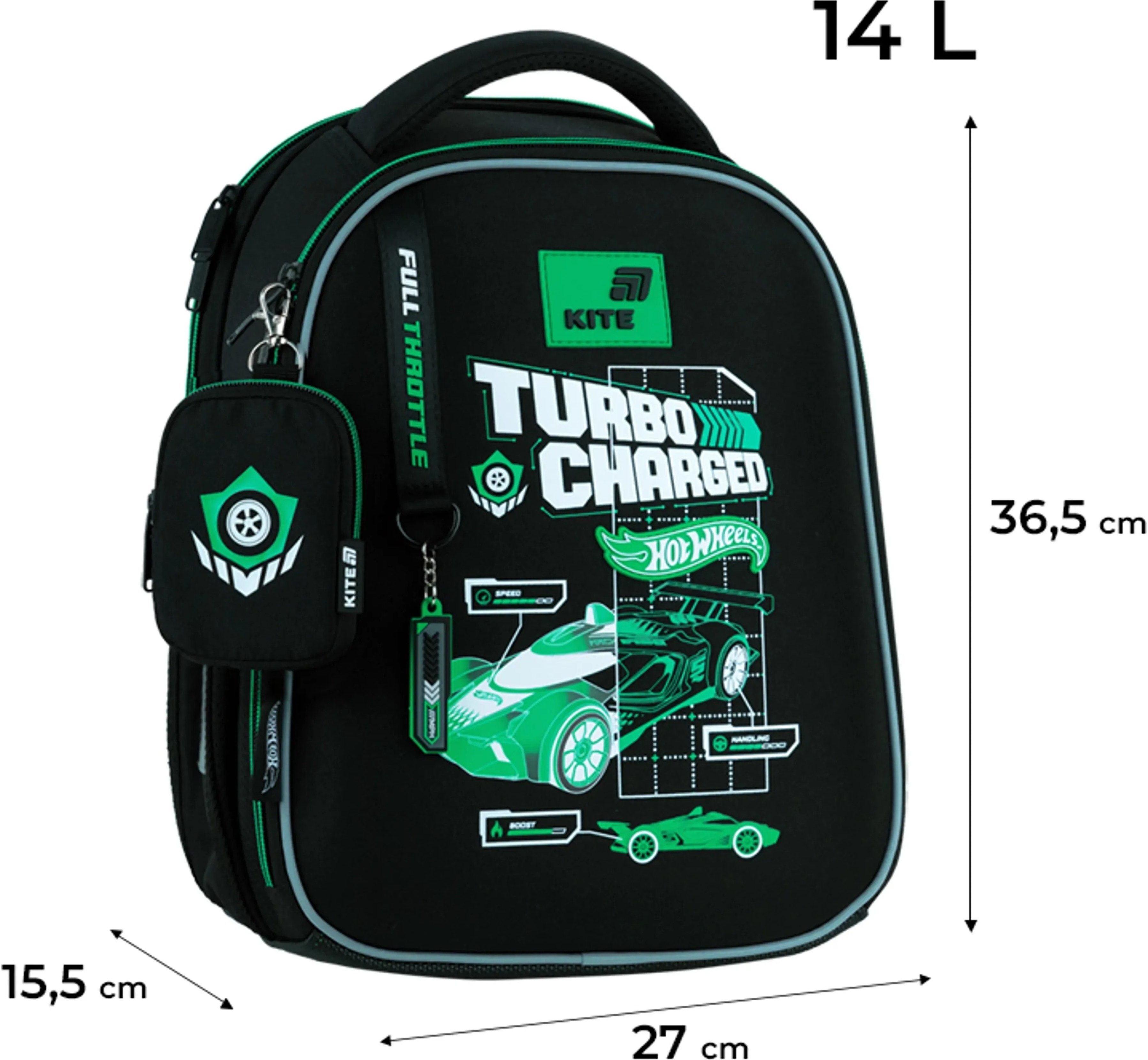Рюкзак школьный каркасный Kite Education Hot Wheels HW26-555S фото 