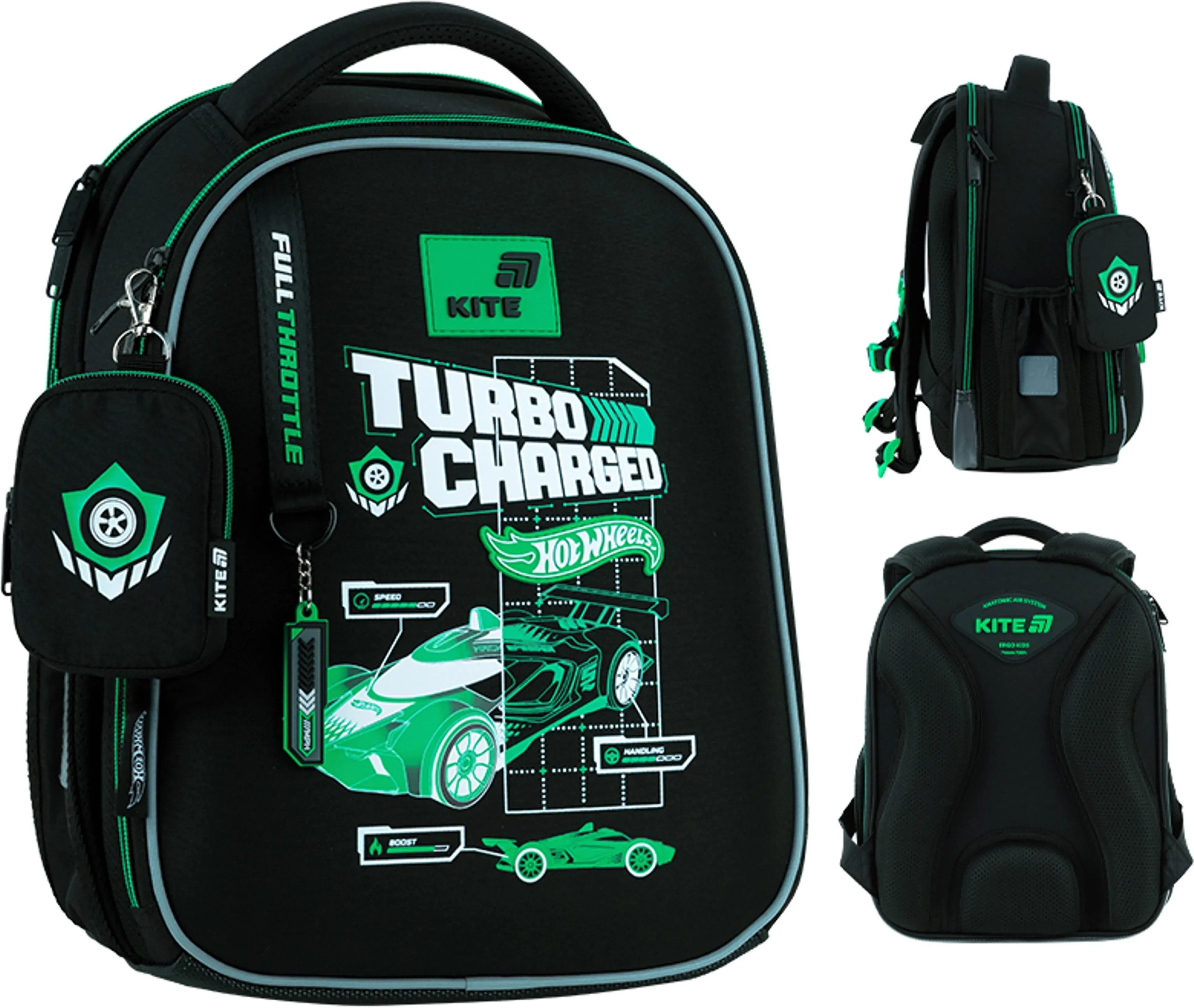 Рюкзак школьный каркасный Kite Education Hot Wheels HW26-555S фото 