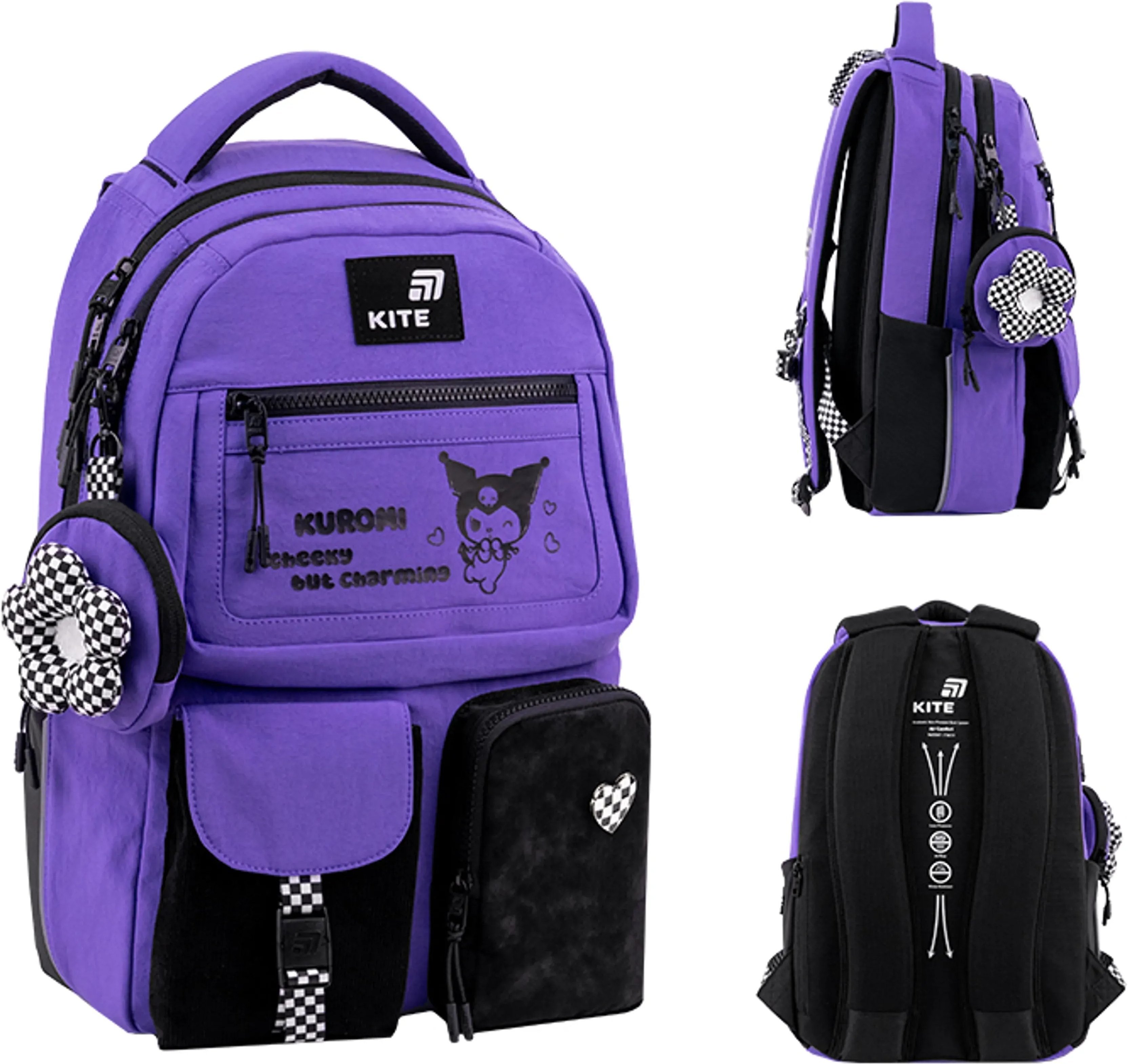 Рюкзак Kite Education teens Kuromi HK26-2587M-1 фото 