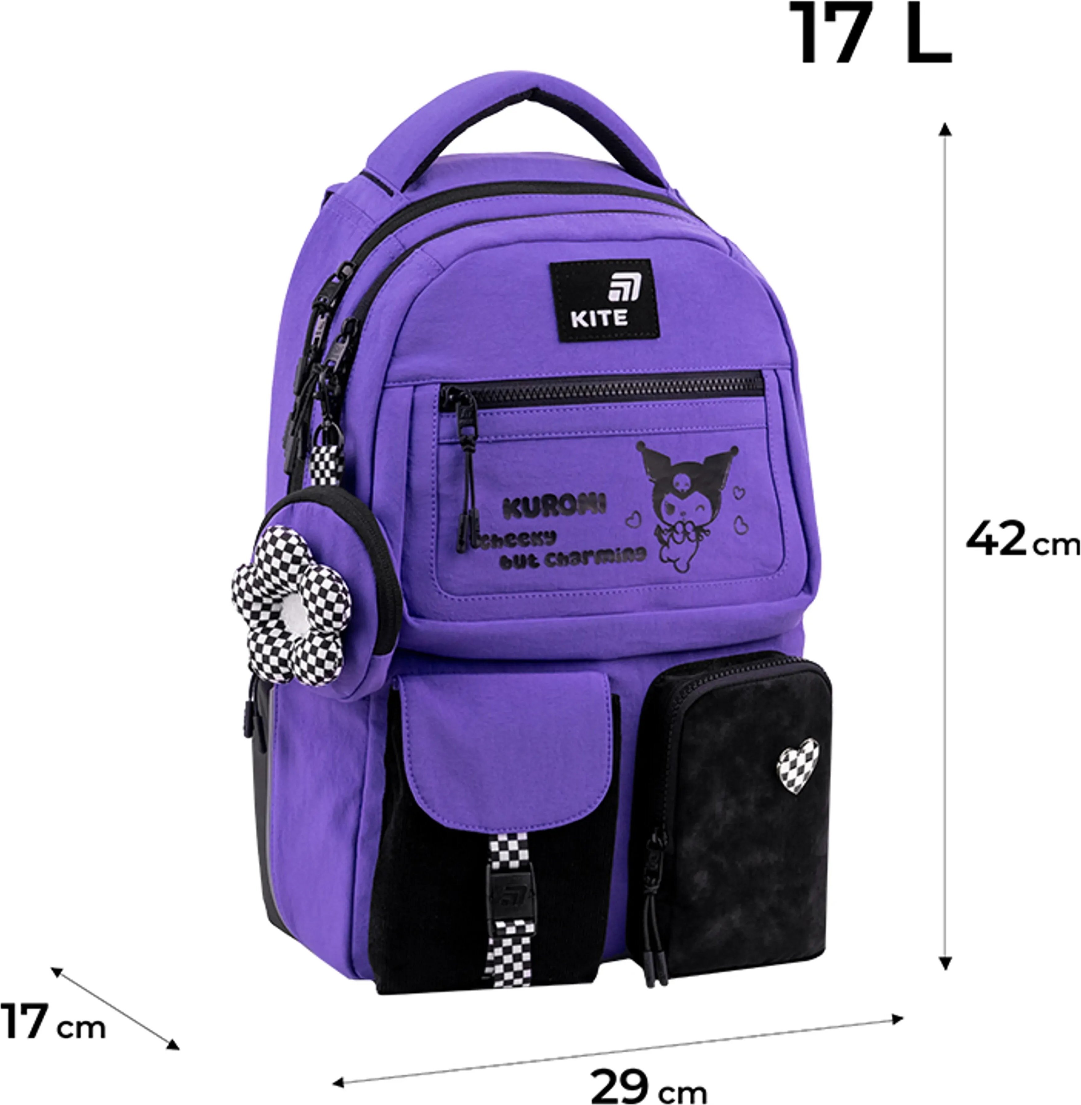 Рюкзак Kite Education teens Kuromi HK26-2587M-1 фото 
