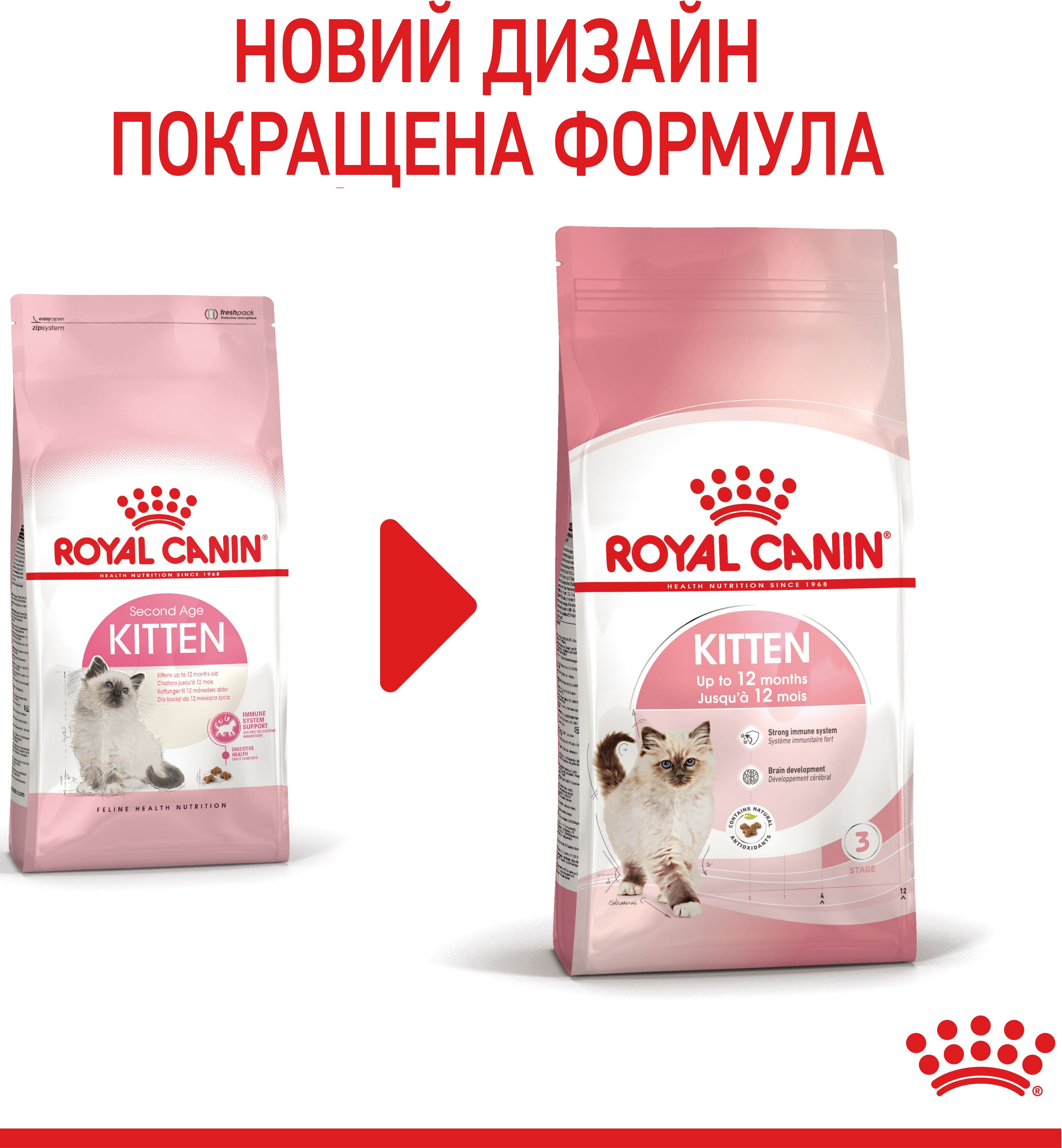 Перший набір для кошенят Сухий корм Royal Canin Kitten від 4 до 12 місяців 1.2 кг + Kitten Loaf 85г x 3штфото3