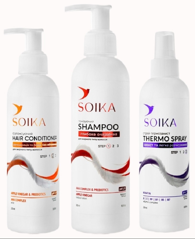 Набор для волос Soika 3в1 Глубокая очистка и защита Цветочный (шампунь+кондиционер+спрей) фото 3