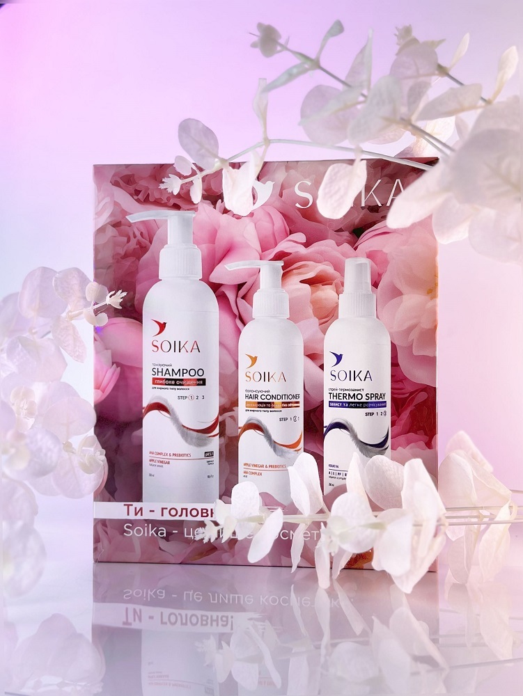 Набор для волос Soika 3в1 Глубокая очистка и защита Цветочный (шампунь+кондиционер+спрей) фото 5