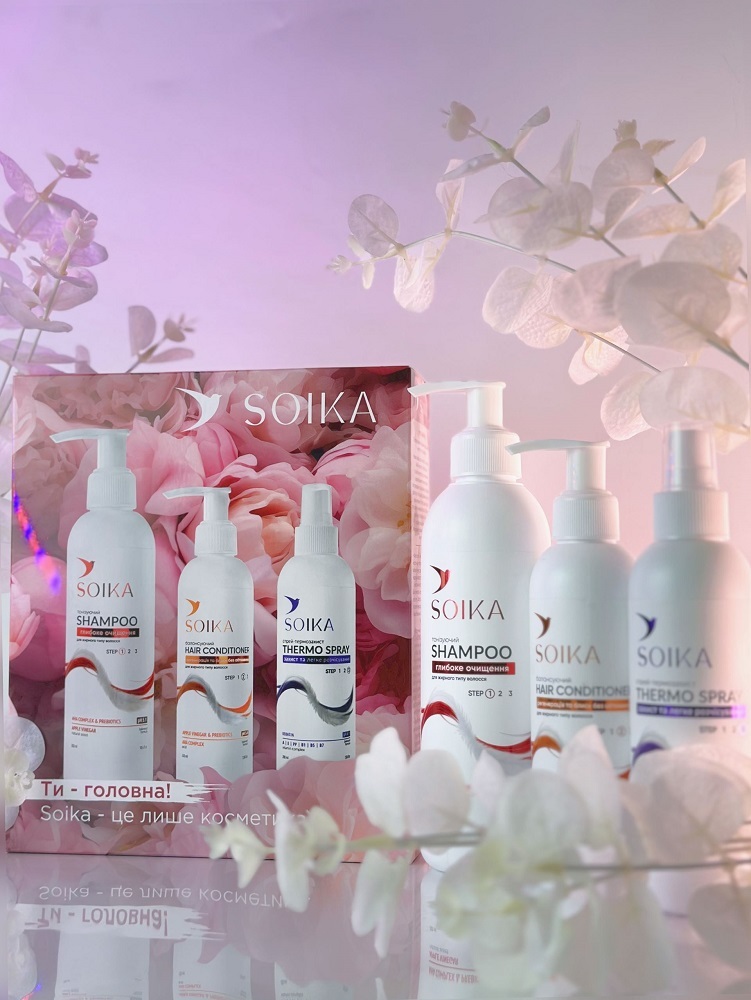 Набор для волос Soika 3в1 Глубокая очистка и защита Цветочный (шампунь+кондиционер+спрей) фото 6