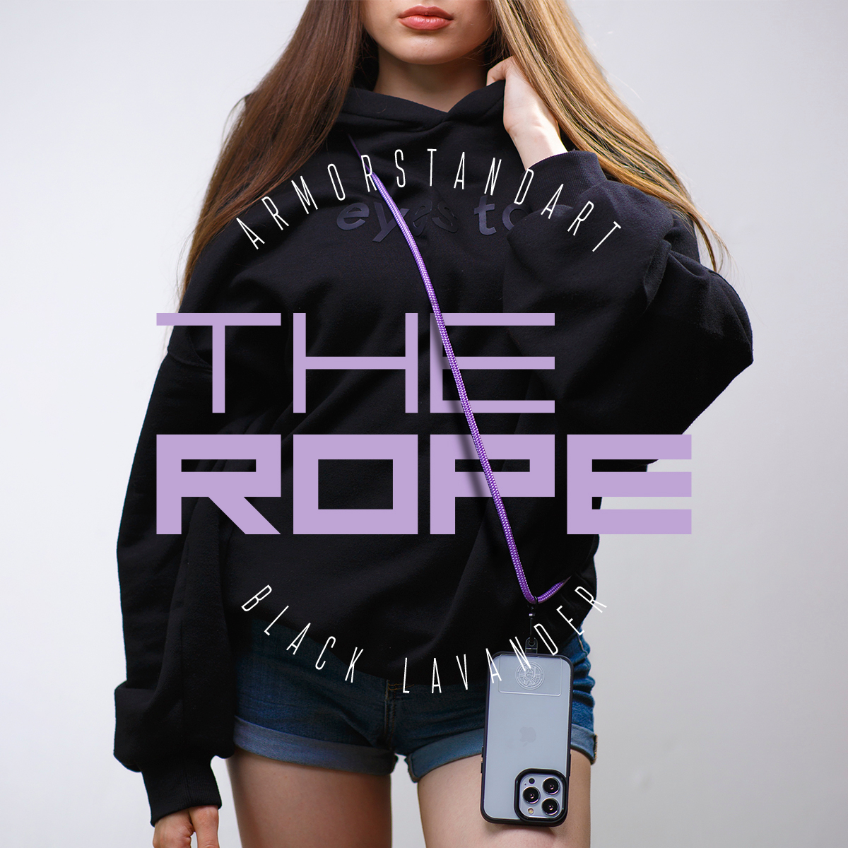 Ремешок для смартфона ArmorStandart Rope Black Lavander with Dark holder (ARM67197) фото 