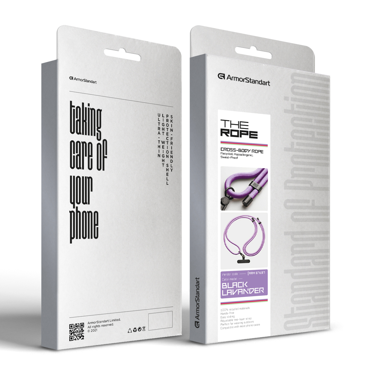 Ремешок для смартфона ArmorStandart Rope Black Lavander with Dark holder (ARM67197) фото 