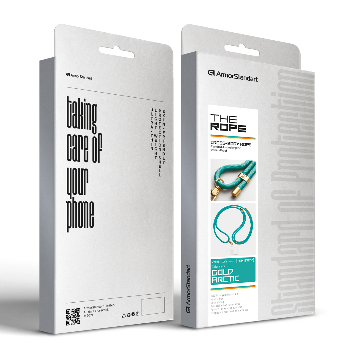 Ремешок для смартфона ArmorStandart Rope Gold Arctic with Clear holder (ARM67202) фото 