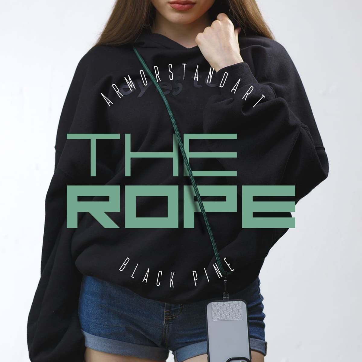 Ремешок для смартфона ArmorStandart Rope Black Pine with Clear holder (ARM67206) фото 3