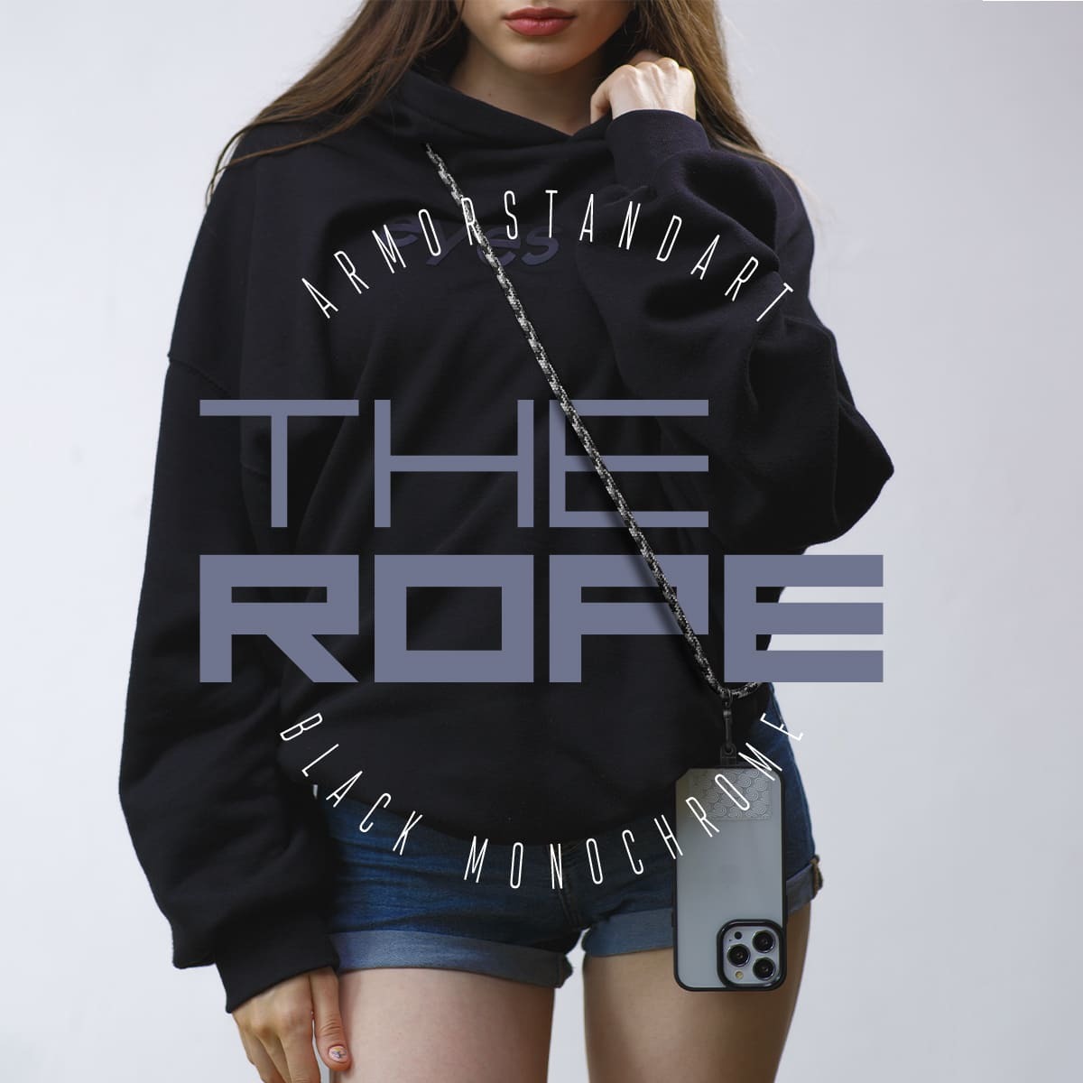 Ремешок для смартфона ArmorStandart Rope Black Monochrome with Clear holder (ARM76091) фото 