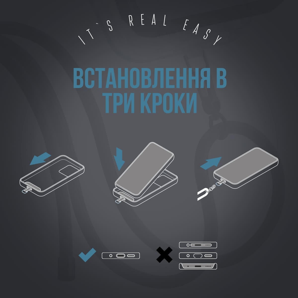 Ремінець для смартфону ArmorStandart Rope Black Denim with Dark holder (ARM76096)фото5