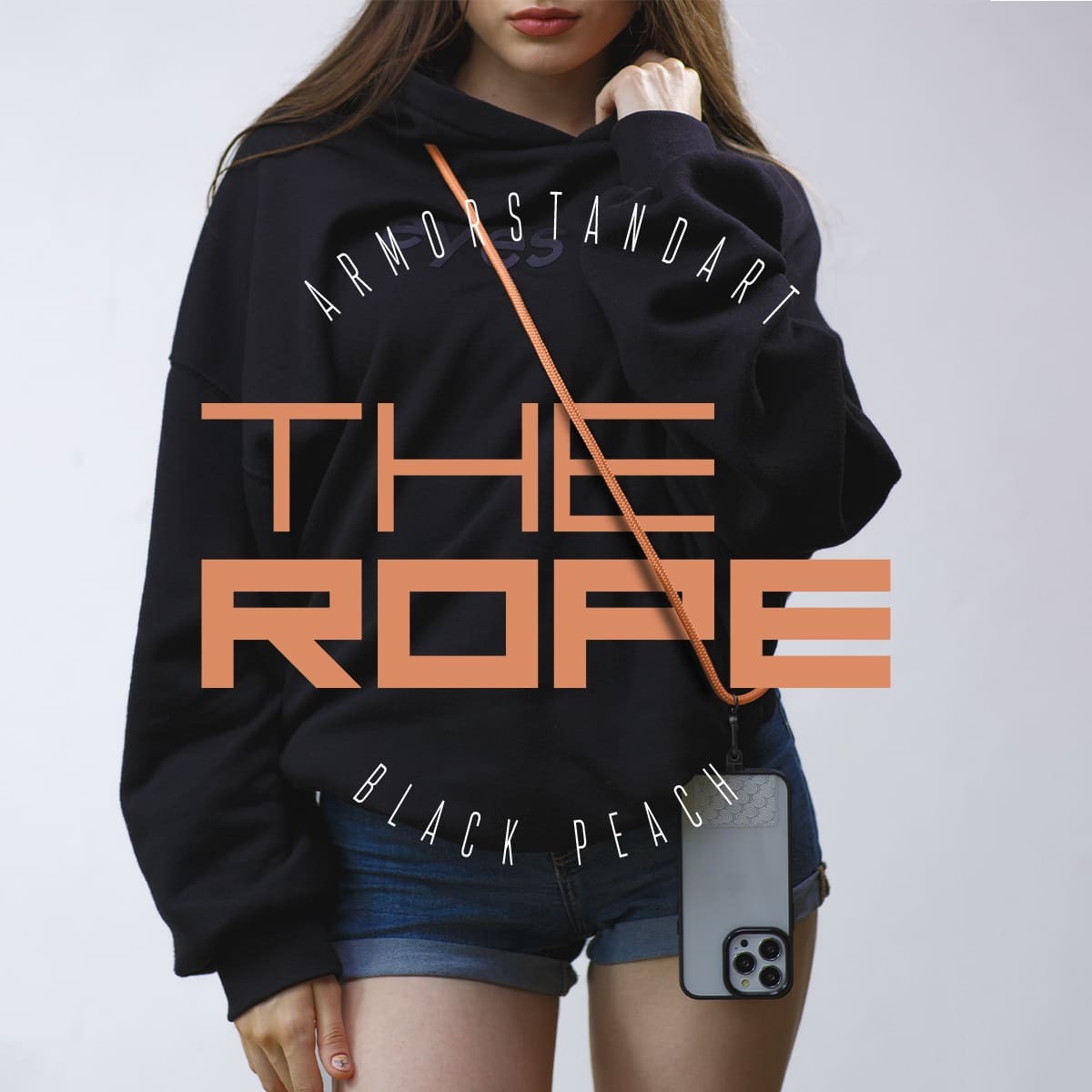 Ремінець для смартфону ArmorStandart Rope Black Peach with Clear holder (ARM76097)фото3