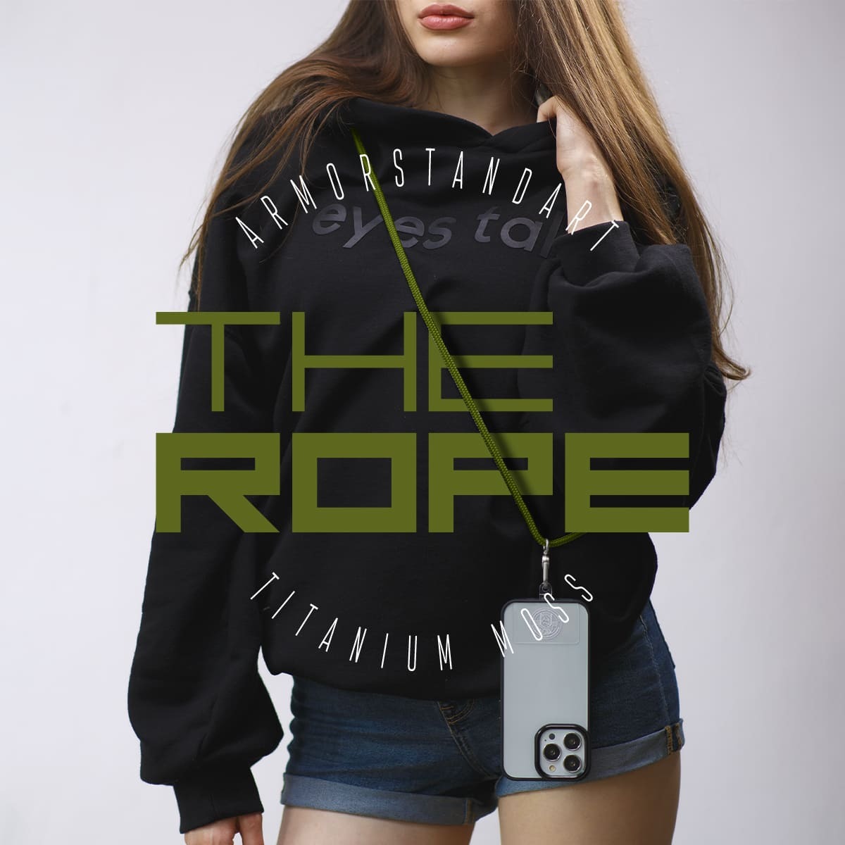 Ремінець для смартфону ArmorStandart Rope Titanium Moss with Clear holder (ARM76100)фото