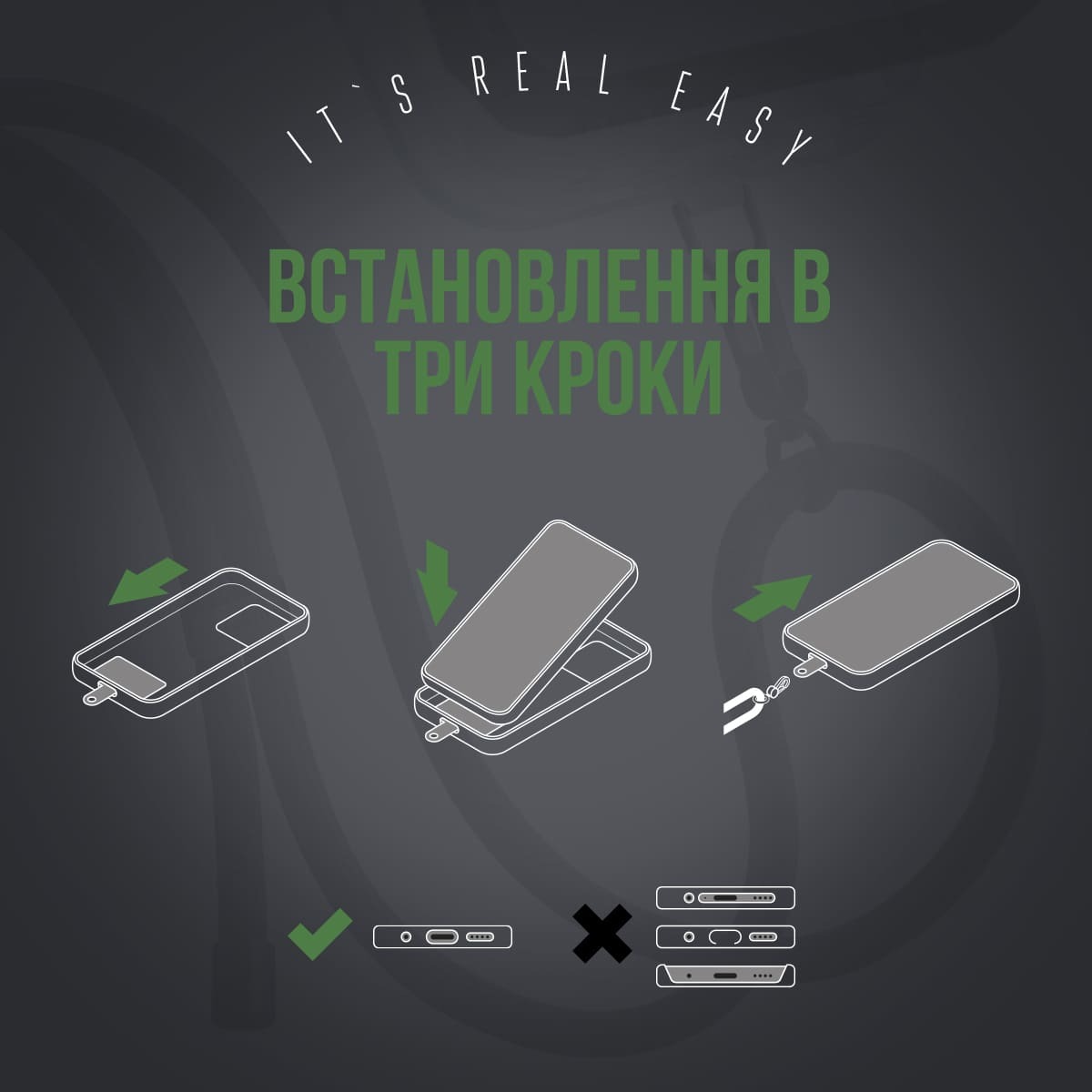 Ремінець для смартфону ArmorStandart Rope Titanium Fern with Clear holder (ARM76102)фото5