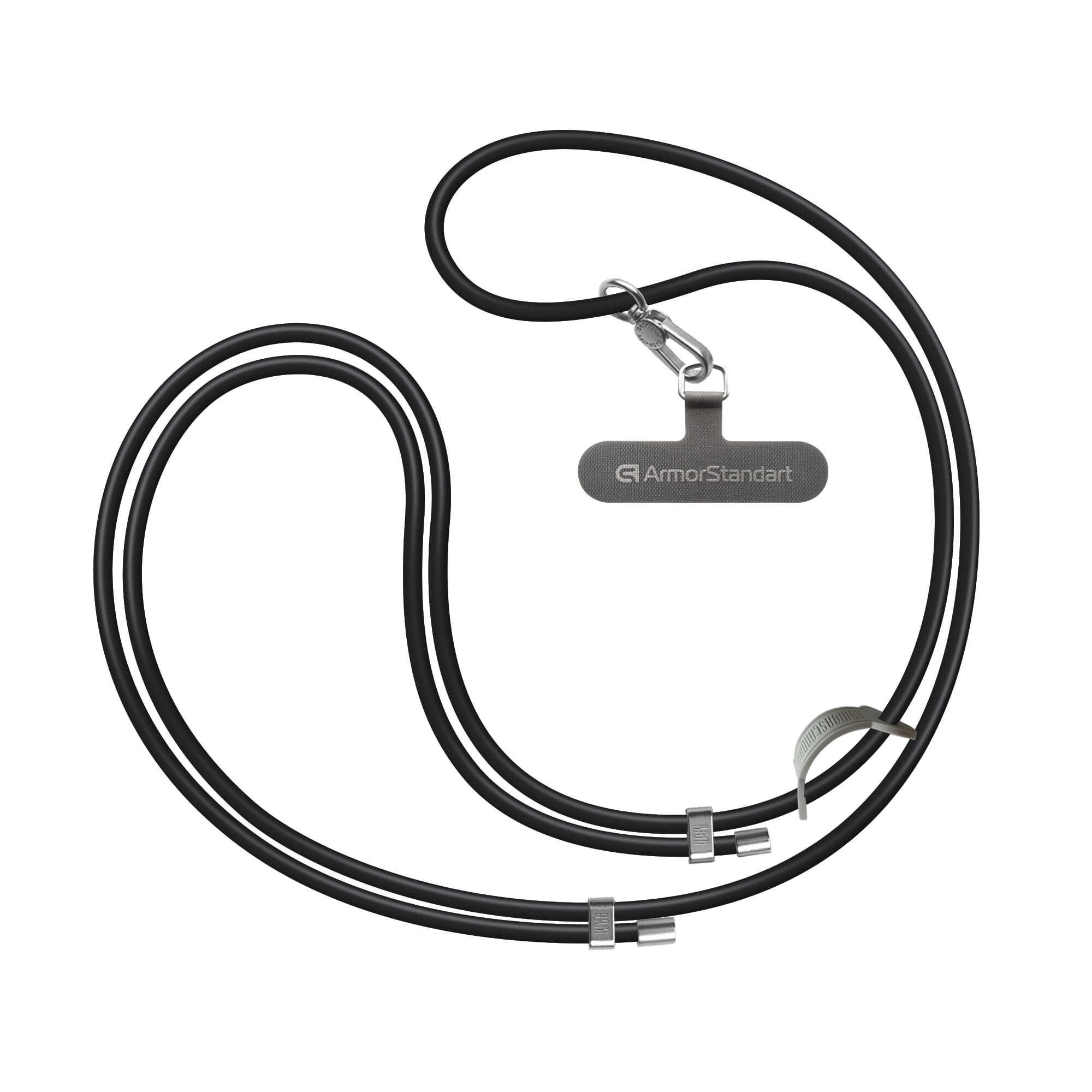 Ремешок для смартфона ArmorStandart Silicone Rope Titanium Black with Grey holder (ARM76273) фото 