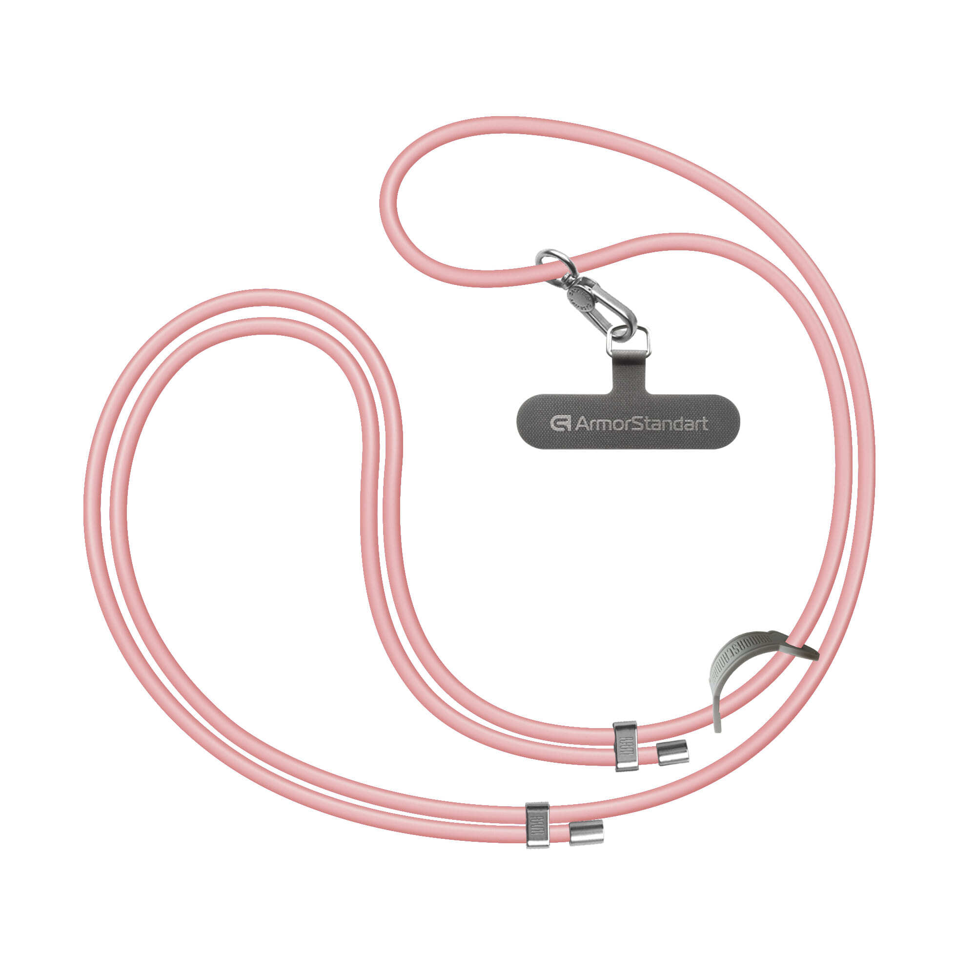 Ремешок для смартфона ArmorStandart Silicone Rope Titanium Pink with Grey holder (ARM76275) фото 