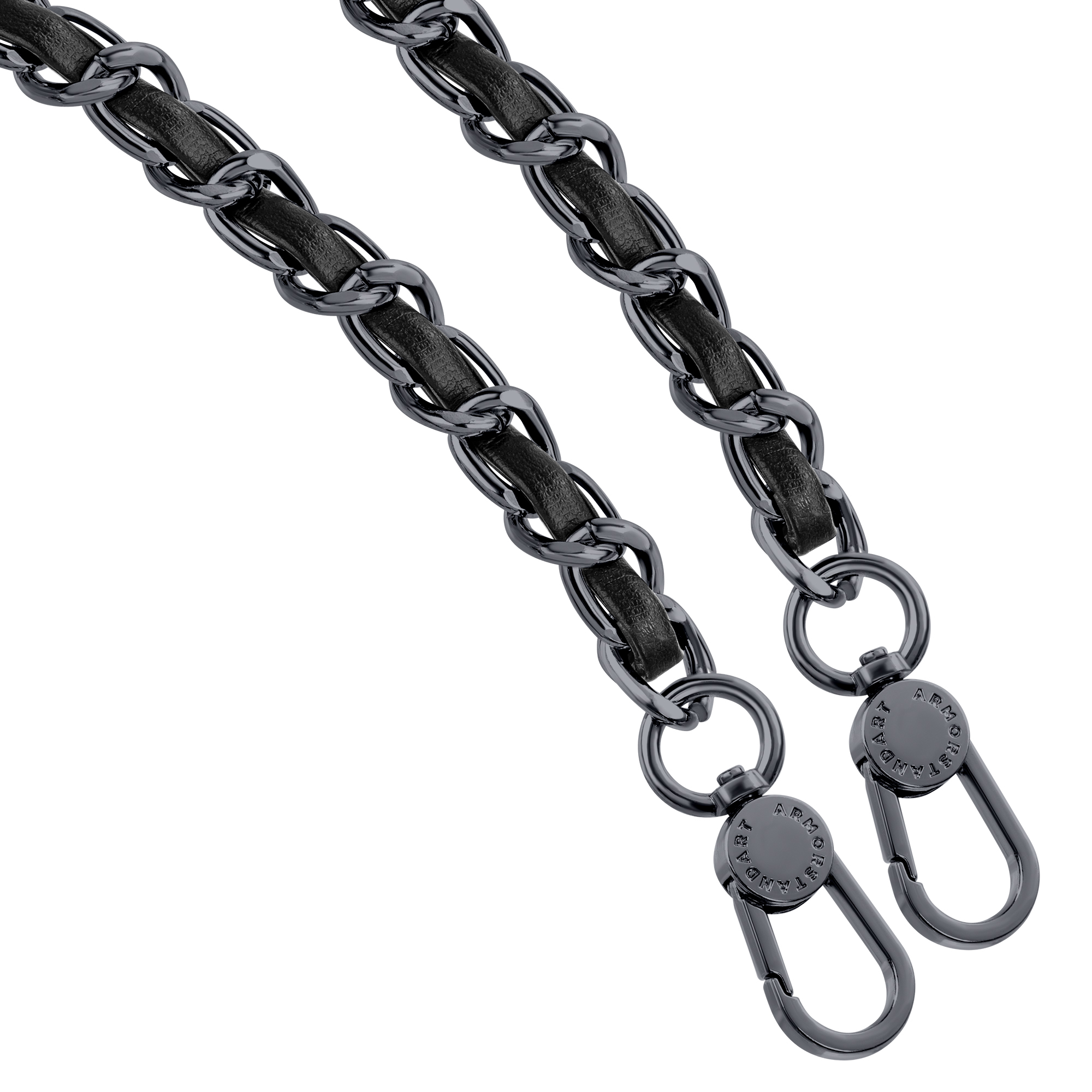 Ремешок для смартфона ArmorStandart Chain link Aged Ruthenium with Black Leather (ARM77035) фото 2