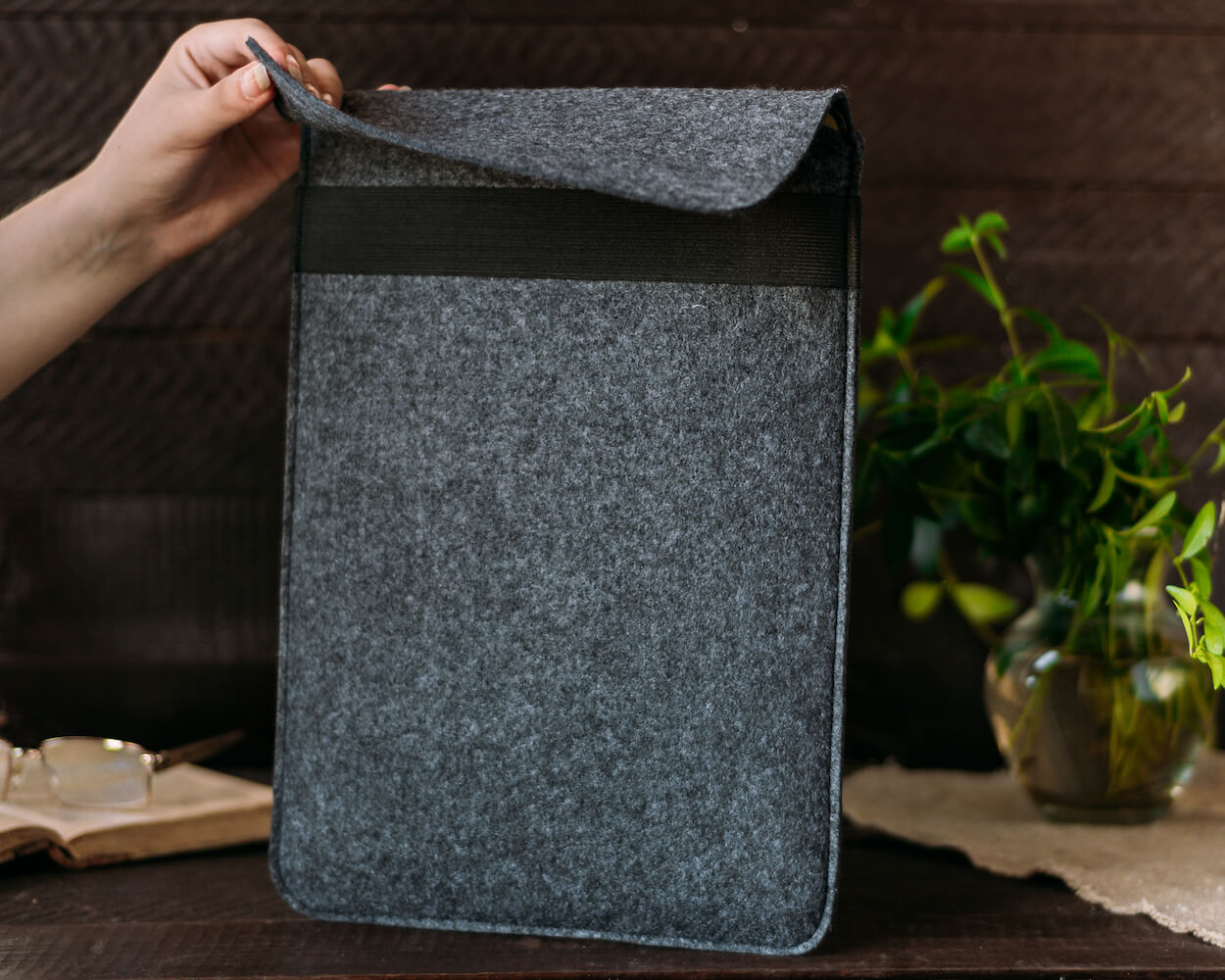 Чехол для ноутбука Gmakin для Macbook Pro 15 Сірий, Конверт, На резинці (GM71-15) фото 