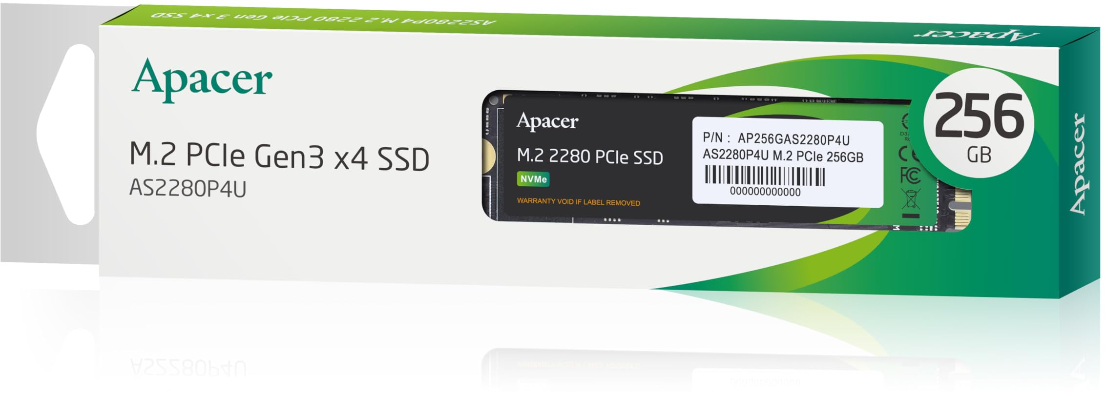 SSD накопитель Apacer M.2 256GB PCIe 3.0 P4U (AP256GAS2280P4U) фото 2