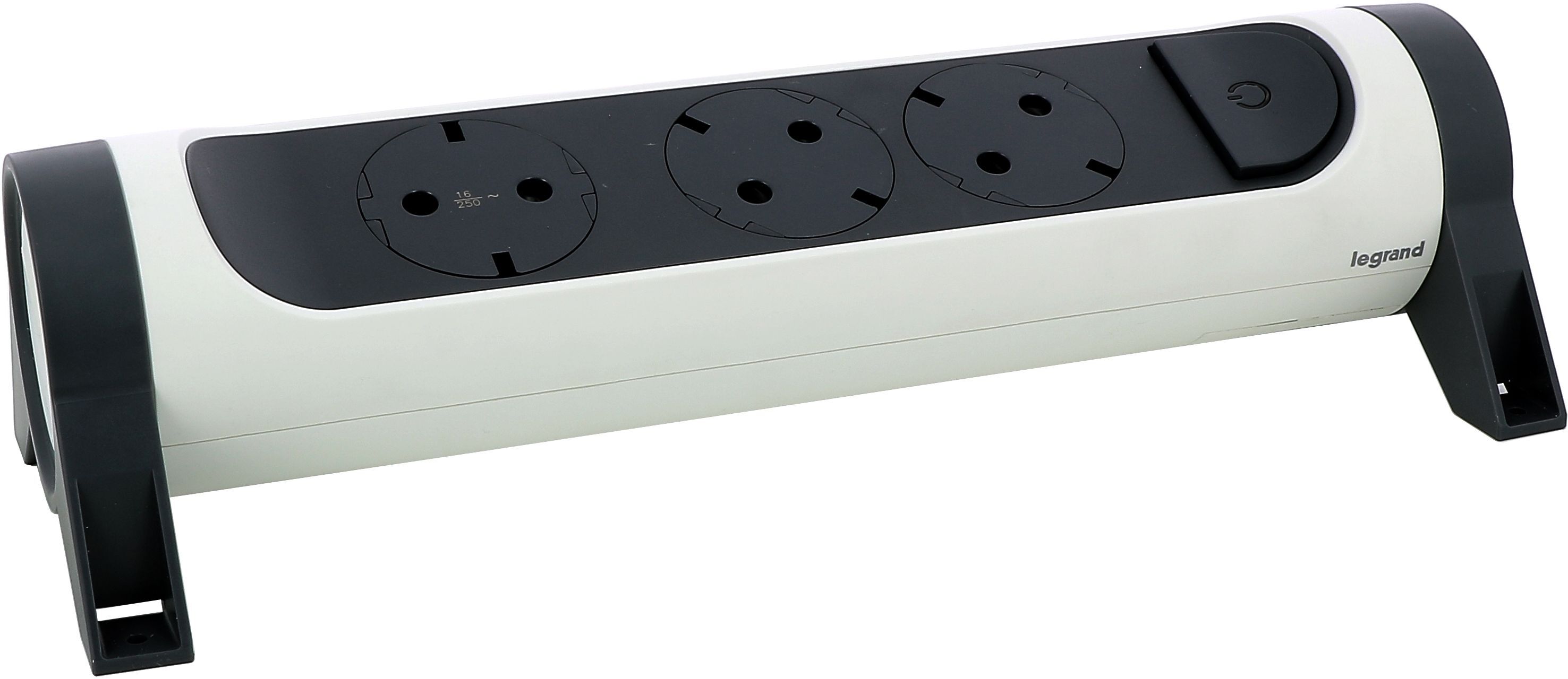 Удленитель Legrand ПРЕМИУМ поворотный 3х2К+З розетки 16 А, без кабеля, Белый/Черный(694543) фото 2