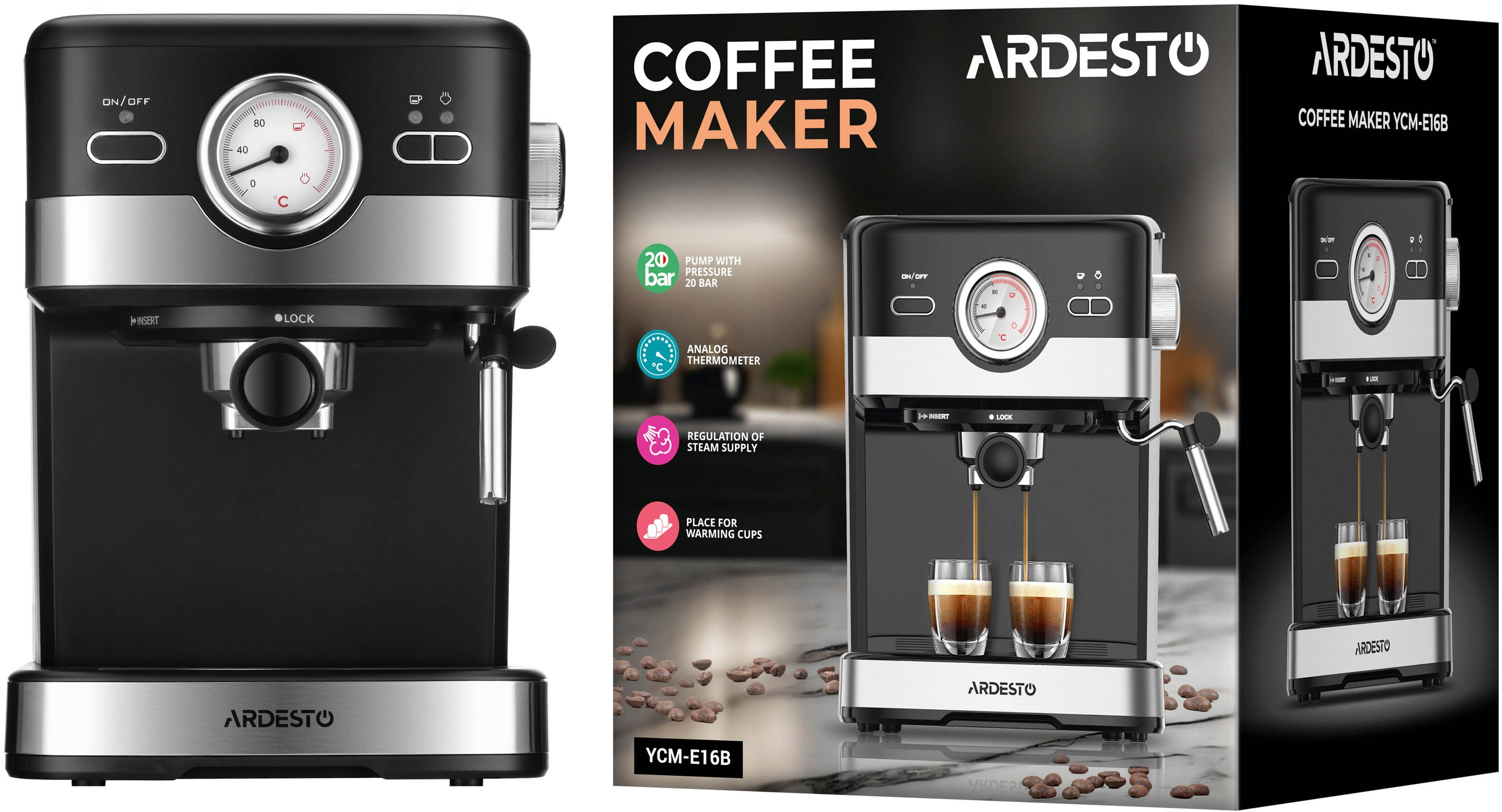 Комплект Кофеварка ARDESTO YCM-E16B + Электрочайник ARDESTO EKL-F410BM фото 11