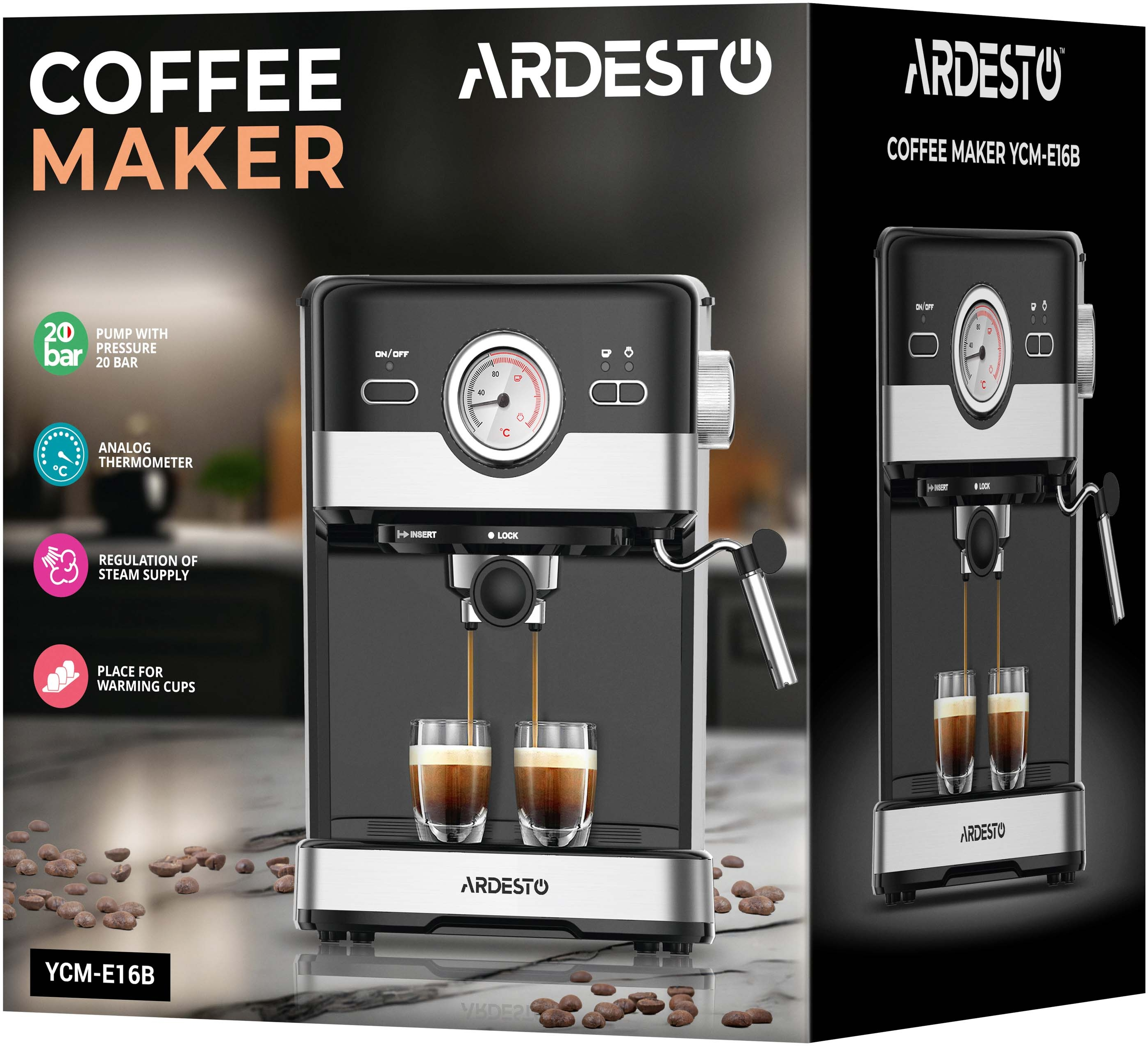 Комплект Кофеварка ARDESTO YCM-E16B + Электрочайник ARDESTO EKL-F410BM фото 12