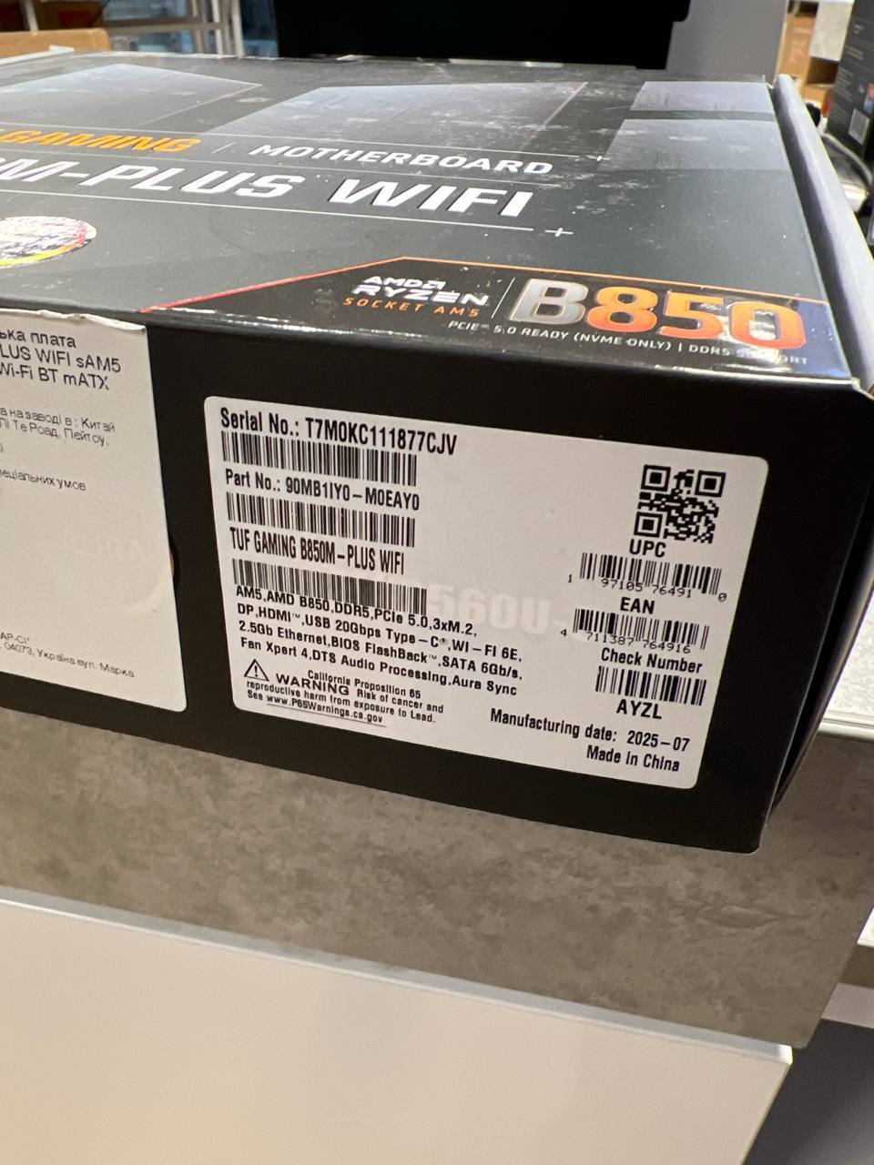 Материнcька плата ASUS TUF GAMING B850M- PLUS WIFI (90MB1IY0-M0EAY0)фото2