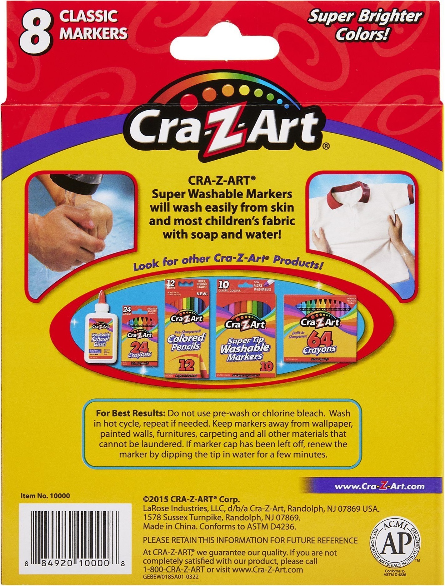 Маркери легкозмивні Cra-Z-Art Super Washable, 8штфото