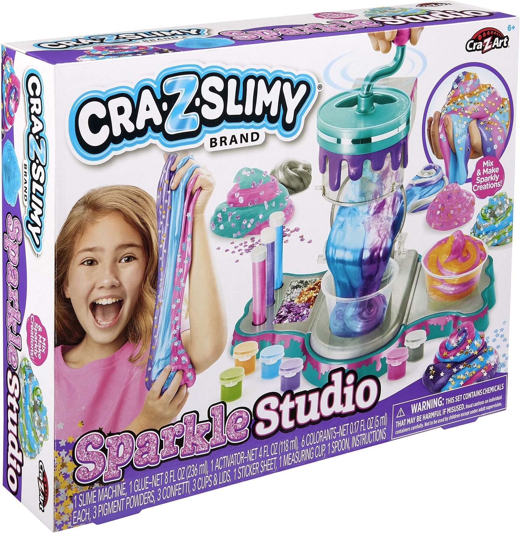 Слайм Cra-Z-Art Glitter Sparkle Studio, набор 22ед фото 