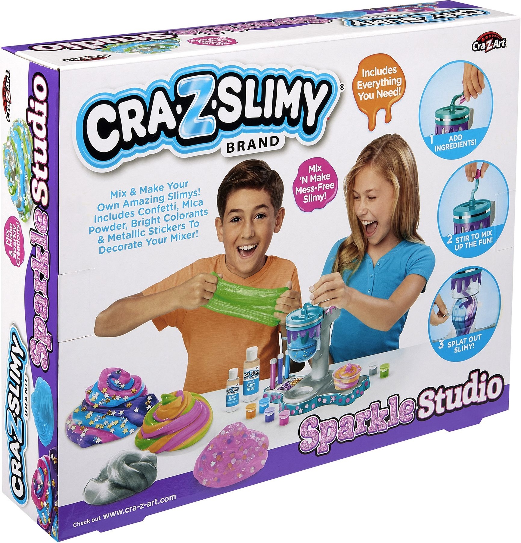 Слайм Cra-Z-Art Glitter Sparkle Studio, набор 22ед фото 