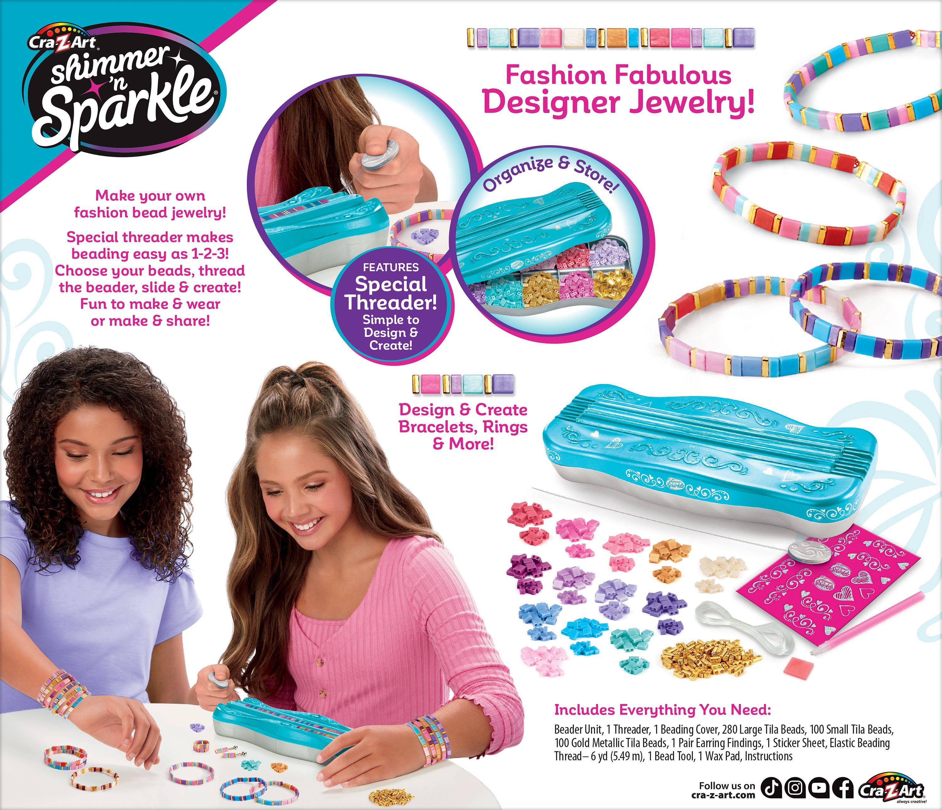 Набор для изготовления браслетов Cra-Z-Art Dots &amp; Dashes Tila Bead Bracelet Studio з бусинами фото 