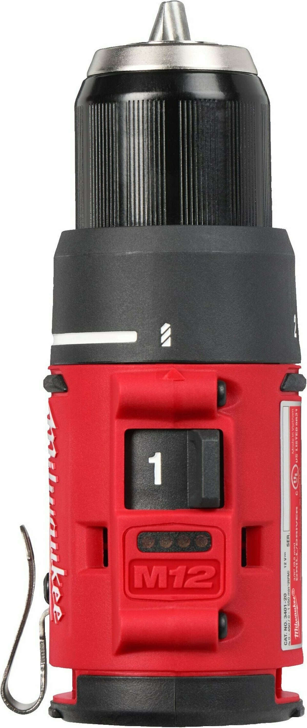 Шуруповерт-дриль акумуляторна Milwaukee M12 BLDDRC-201BRF 12В 2А·год (4933500773)фото