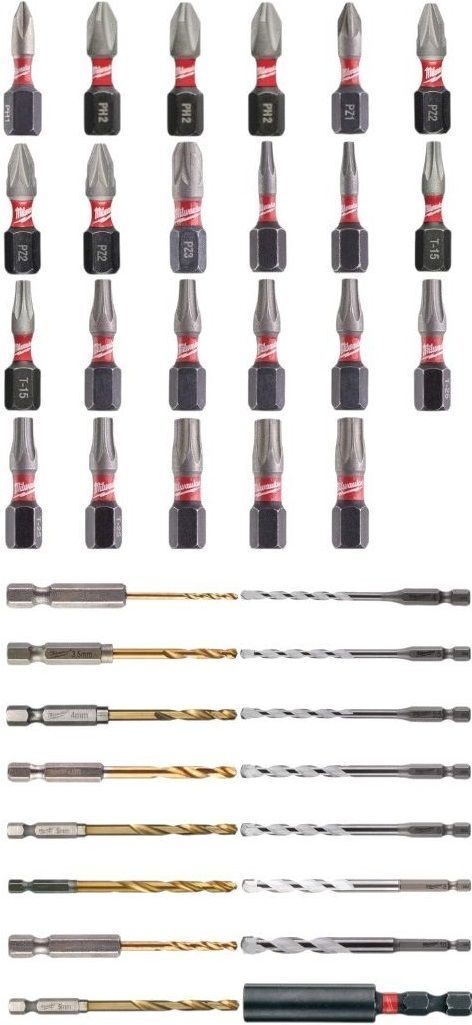 Набір біт і свердл по металу Milwaukee RedHEX TiN 39шт (4932479853)фото