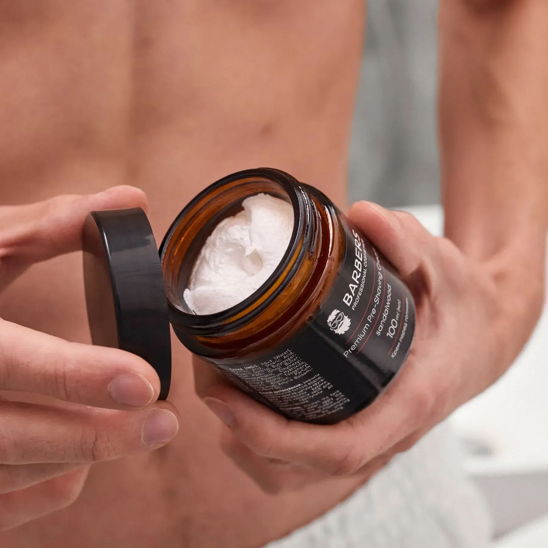 Крем перед бритьем Barbers Pre-Shaving Cream Sandalwood 100 мл фото 5