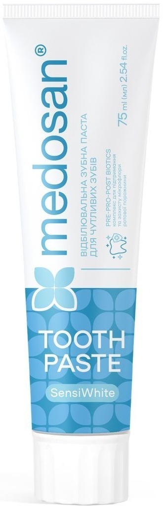 Зубна паста Medosan SensiWhite Відбілювальна для чутливих зубів 75 млфото3