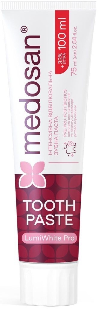 Зубная паста Medosan LumiWhite Pro Интенсивная отбеливающая 75 мл фото 3