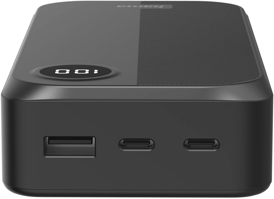 Акумулятор портативний літій-іонний Power Bank Hama 20000 мА·год, 2хUSB-C/USB-A, black (00201755)фото