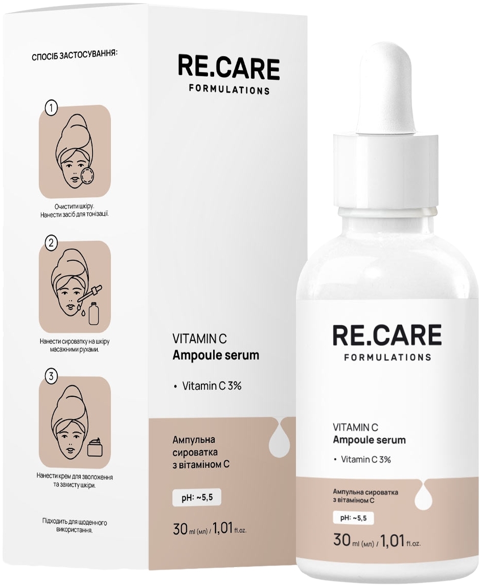 Ампульная сыворотка Re.Care Vitamin C Ampoule Serum с витамином С 30 мл фото 