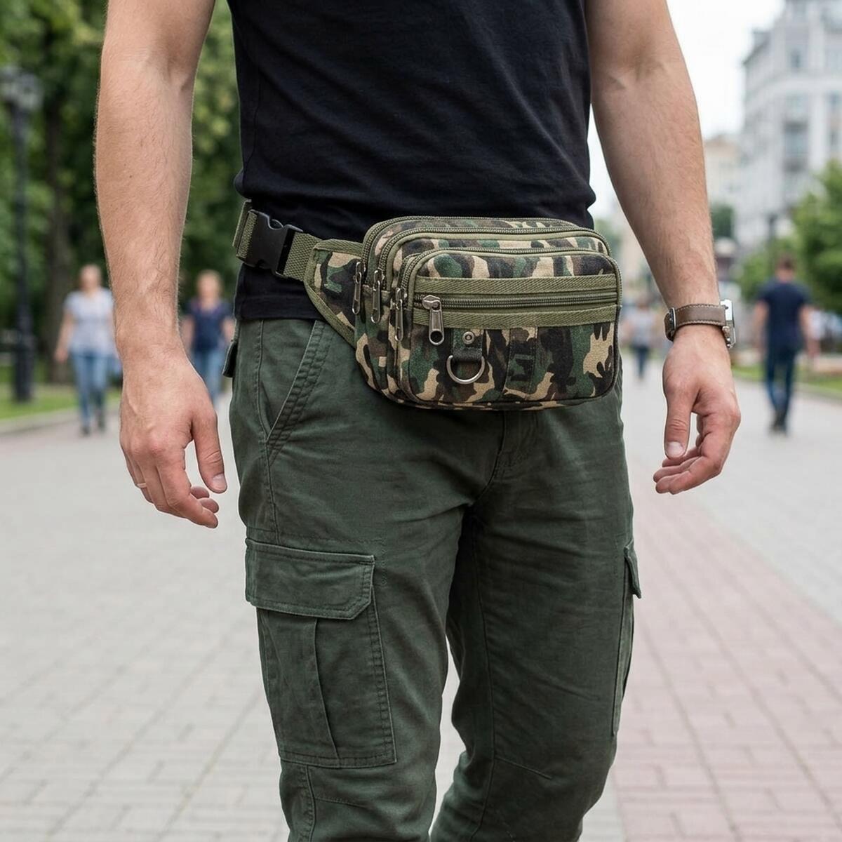Сумка бананка Vintage 20157 зелена фото2