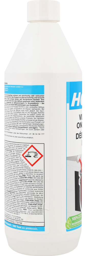Средство для прочистки труб HG 1000 мл фото 2