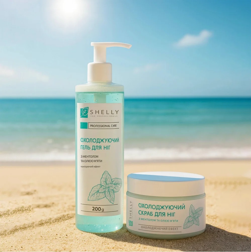 Охолоджуючий скраб для ніг Shelly з ментолом та олією м'яти 200 гфото