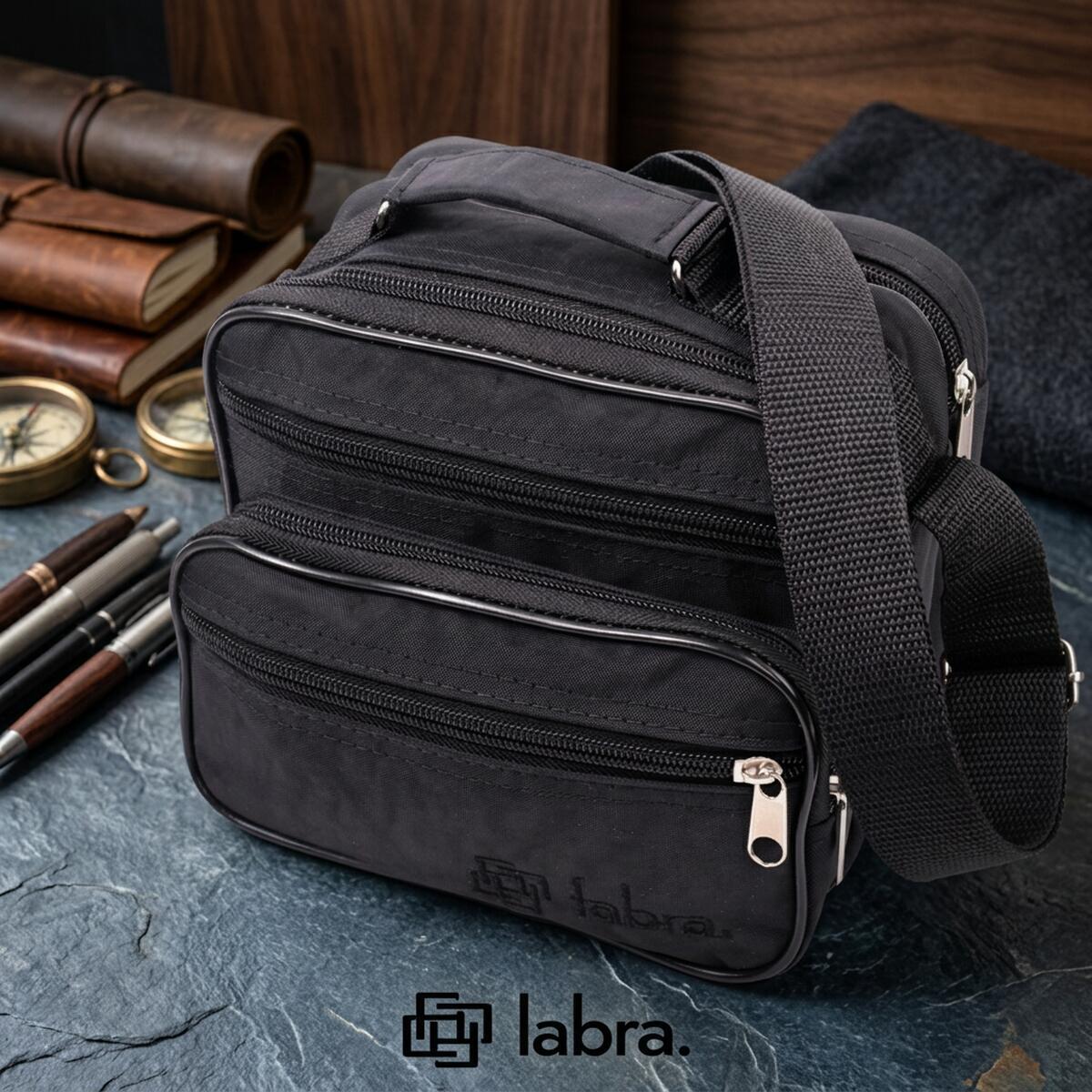 Сумка на плече чоловіча шкіряна Fabra 22577 чорна фото5