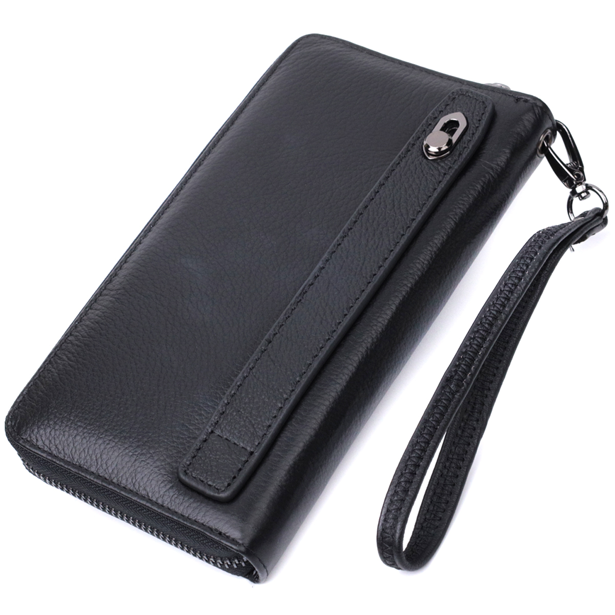 Сумка клатч чоловіча шкіряна St Leather 22681 чорна фото2